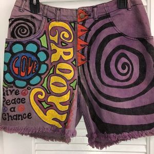 Vintage 1980’s hand painted shorts